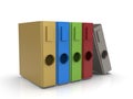 Group of colorful ring binders 3D rendering Royalty Free Stock Photo