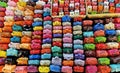 Group of Colorful Small Leather Bags Royalty Free Stock Photo