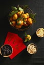 Group of colorful Vietnamese jam for Vietnam Tet holiday, also lunar new year of Asia, traditional preserved fruit from jujube,