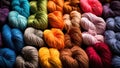 a group of colorful yarn