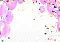 Group of Colour Glossy Helium Balloons Background. Set of Balloons for Birthday,Vector Illustration EPS 10