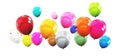 Group of Colour Glossy Helium Balloons Isolated on White Background. Vector Illustration Royalty Free Stock Photo