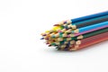 Group of colour wooden pencil on white background Royalty Free Stock Photo