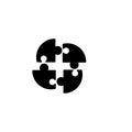 group community puzzle flat icon vector illustration