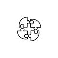 group community puzzle line icon vector illustration