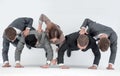 Group of competing employees at the starting position Royalty Free Stock Photo