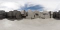 Group of Concrete Blocks on concrete floor 360 panorama vr environment map Royalty Free Stock Photo