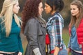 Group Of Confrontational Teenager Girls Royalty Free Stock Photo