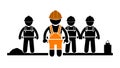 Group of Construction Workers Icon for Building Industry, vector design Generative AI Royalty Free Stock Photo