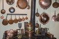 Group of Copper Kitchen Utensils: Cookware, Saucepans