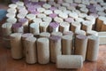 Bunch of cork stoppers to close wine bottles Royalty Free Stock Photo