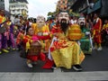 Group of costumed people at a festival of the Clans of the Chinese community in Bangkok