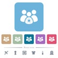 Group covid infection flat icons on color rounded square backgrounds