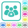 Group covid infection vivid colored flat icons