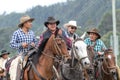 Group of cowboys riding their horses in Ecuador Royalty Free Stock Photo