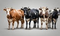 group cows standing in row