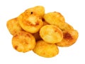 Group of crispy roasted potatoes