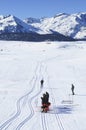 Group of crosscountry skiers resting Royalty Free Stock Photo