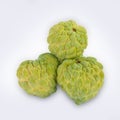 Group of custard_apple on white background.