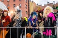 Group of cute and scary witches at NYC Village Halloween parade