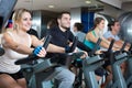 Group cycling in fitness club Royalty Free Stock Photo