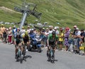 Group of Cyclists on Col du Tourmalet - Tour de France 2018 Royalty Free Stock Photo