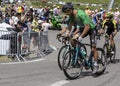 Group of Cyclists on Col du Tourmalet - Tour de France 2018 Royalty Free Stock Photo