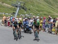 Group of Cyclists on Col du Tourmalet - Tour de France 2018 Royalty Free Stock Photo