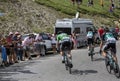 Group of Cyclists on Col du Tourmalet - Tour de France 2018 Royalty Free Stock Photo
