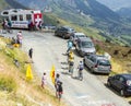 Group of Cyclists on the Mountains Roads - Tour de France 2015