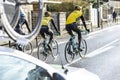 Group of Cyclists - Paris-Nice 2018 Royalty Free Stock Photo