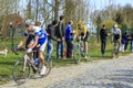 Group of Cyclists - Paris Roubaix 2015 Royalty Free Stock Photo