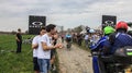 Group of Cyclists - Paris-Roubaix 2018 Royalty Free Stock Photo