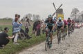 Group of Cyclists - Paris-Roubaix 2018 Royalty Free Stock Photo