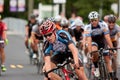 Group Of Cyclists Race In Georgia Criterium Event