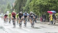 Group of Cyclists Riding in the Rain - Tour de France 2014 Royalty Free Stock Photo