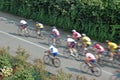 group of cyclists in a road race, motion blur Royalty Free Stock Photo