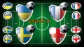 Group D - Ukraine, Sweden, France, England Royalty Free Stock Photo