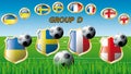 Group D - Ukraine, Sweden, France, England Royalty Free Stock Photo