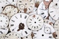 Group of damaged antique watch faces Royalty Free Stock Photo