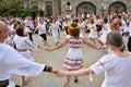 Group of dancers acting at `Ziua Iei ` - International Day of the Romanian Blouse at Constanta