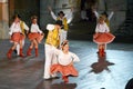 Dancers from Serbia perform at the XXI International Folklore Festival in the ancient Roman theater in Plovdiv, Bulgaria