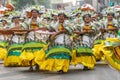 Group of dancers from the in traditional clothes displaying a vibrant array of colorful costumes