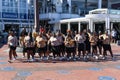 Group of dancers on the waterfront of Cape Town on South Africa