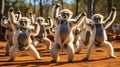 a group of dancing monkeys in jungle generated by AI tool