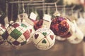 ..group of decorated Christmas balls exhibited for sale