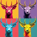 Colorful Pop Art Deer: Hyperrealistic Portraits In Andy Warhol Style