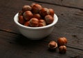 Group of delicious nutshells in a bowl