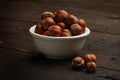 Group of delicious nutshells in a bowl