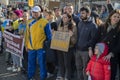 Group Of Demonstrators At The Protest Against The War In Ukraine At Amsterdam The Netherlands 27-2-2022